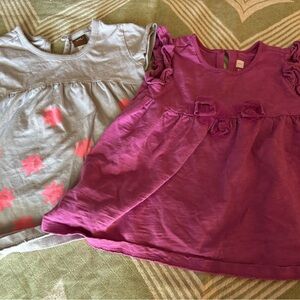 Tea Collection Kids Shirts - Gray and fuschia